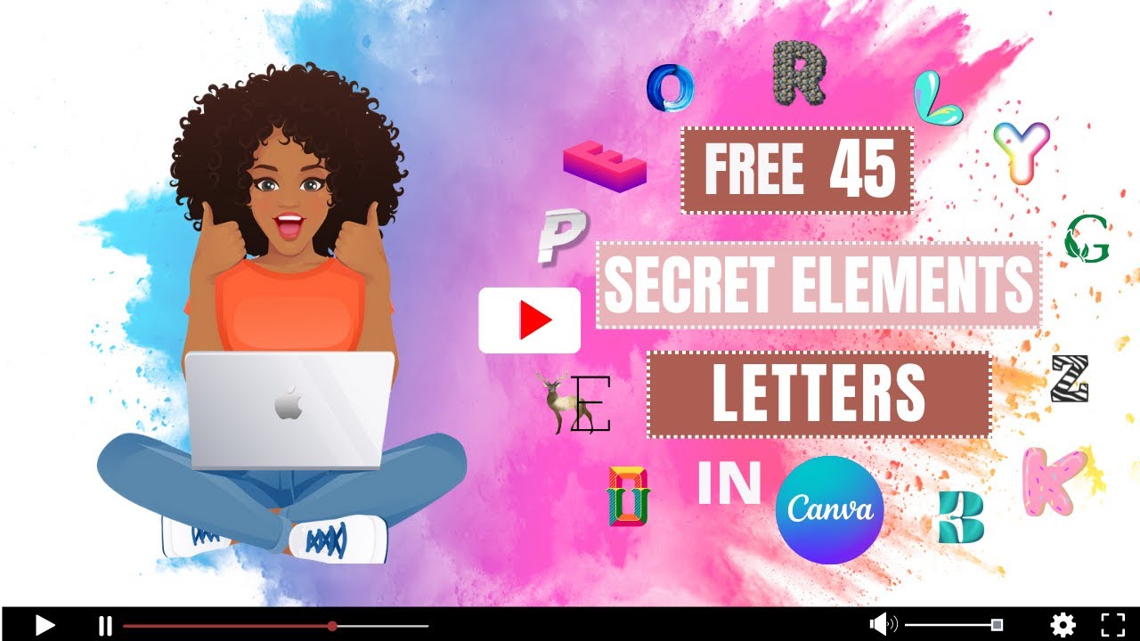 Canva elements tutorial : 45 Canva keywords to find amazing hidden letters  in Canva for free
