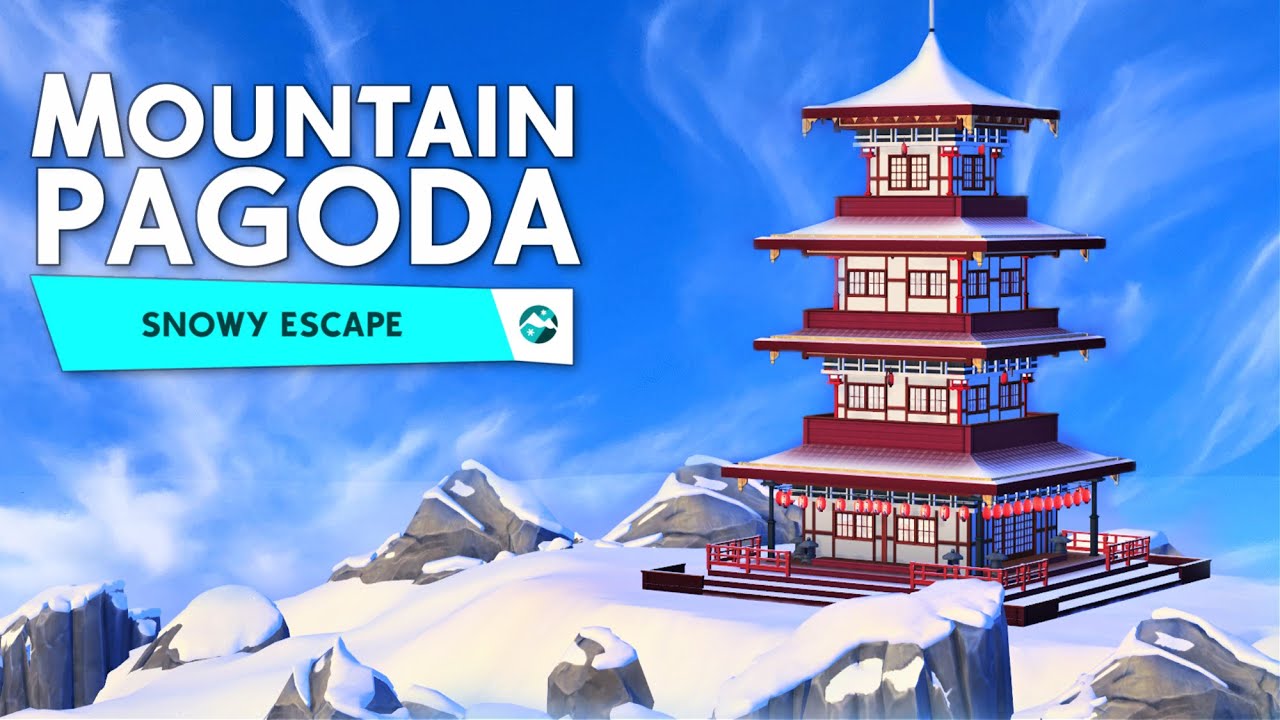MOUNTAIN PAGODA - Snowy Escape | Sims 4 Speed Build