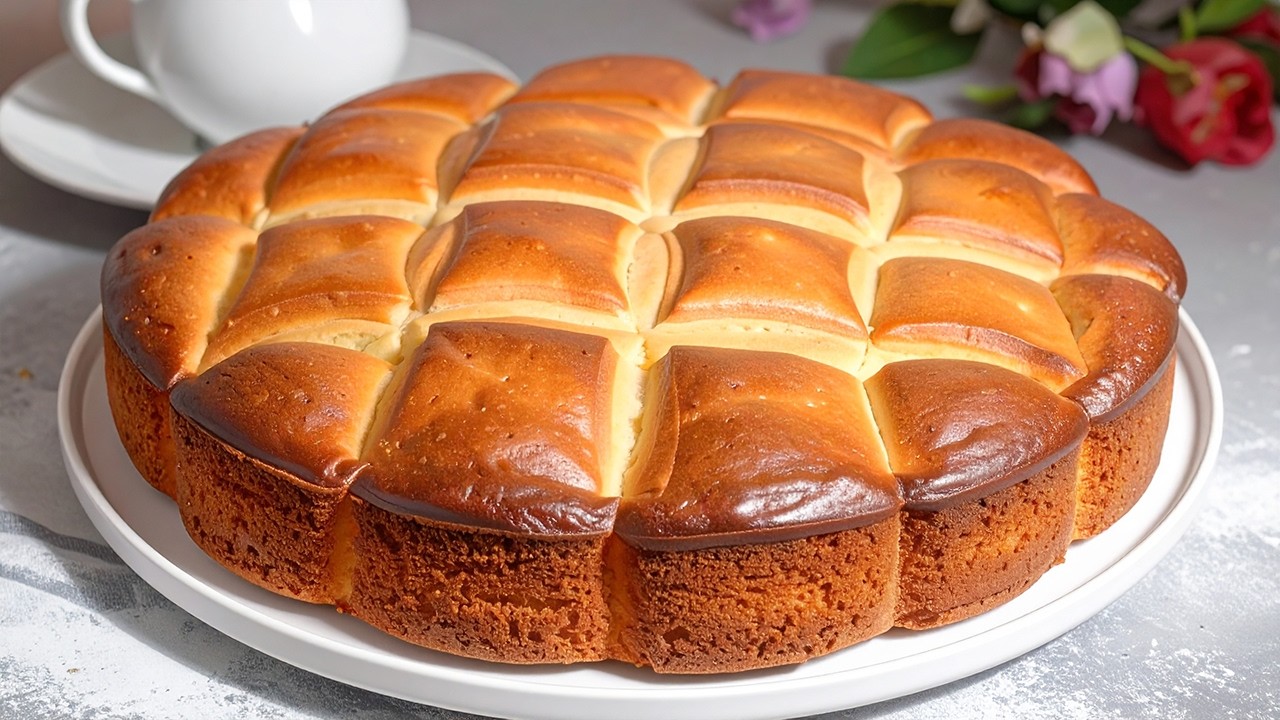 Der ber&uuml;hmte italienische Pfirsichkuchen, der in ihrem Mund schmilzt! Einfach und lecker