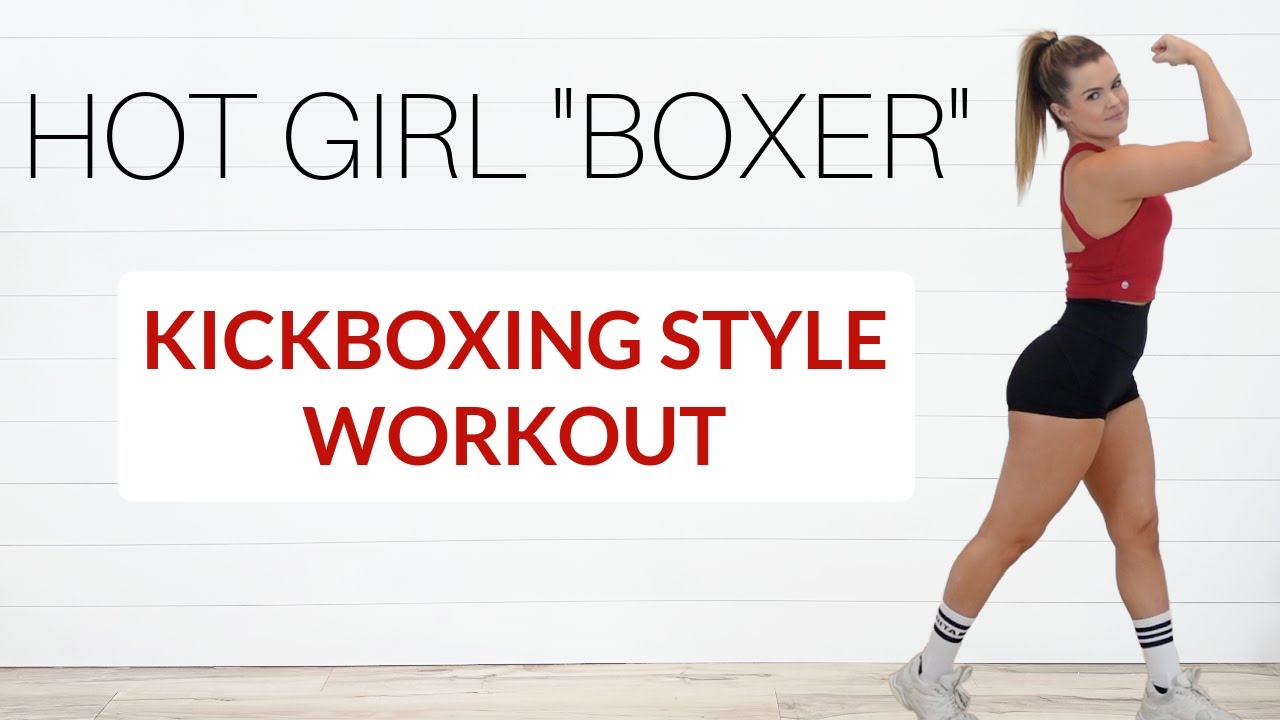 HOT GIRL BOXING -KICKBOXING STYLE HIIT WORKOUT- NO EQUIPMENT- FULL BODY SWEAT