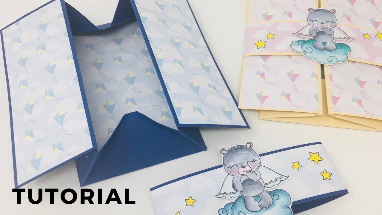 Card box tutorial-Biglietto auguri nascita - Cardmaking- DT Flavir Design