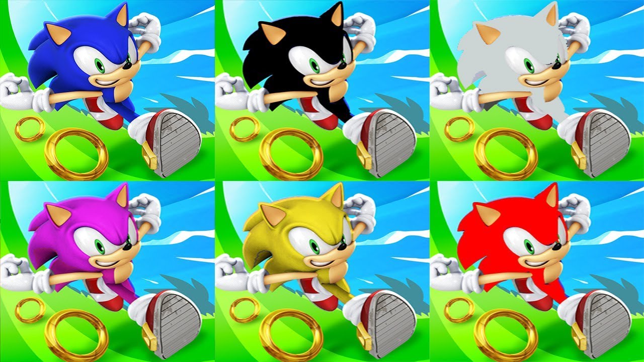 Sonic Dash Android Gameplay   SONIC VS SHADOW VS SILVER VS BLAZE VS CREAM VS AMY