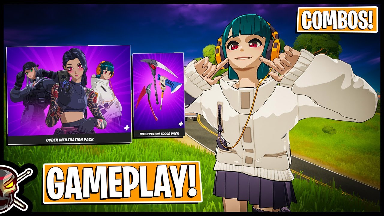 CYBER INFILTRATION PACK Gameplay + Combos! I Was SURPRISED (Fortnite Anime)