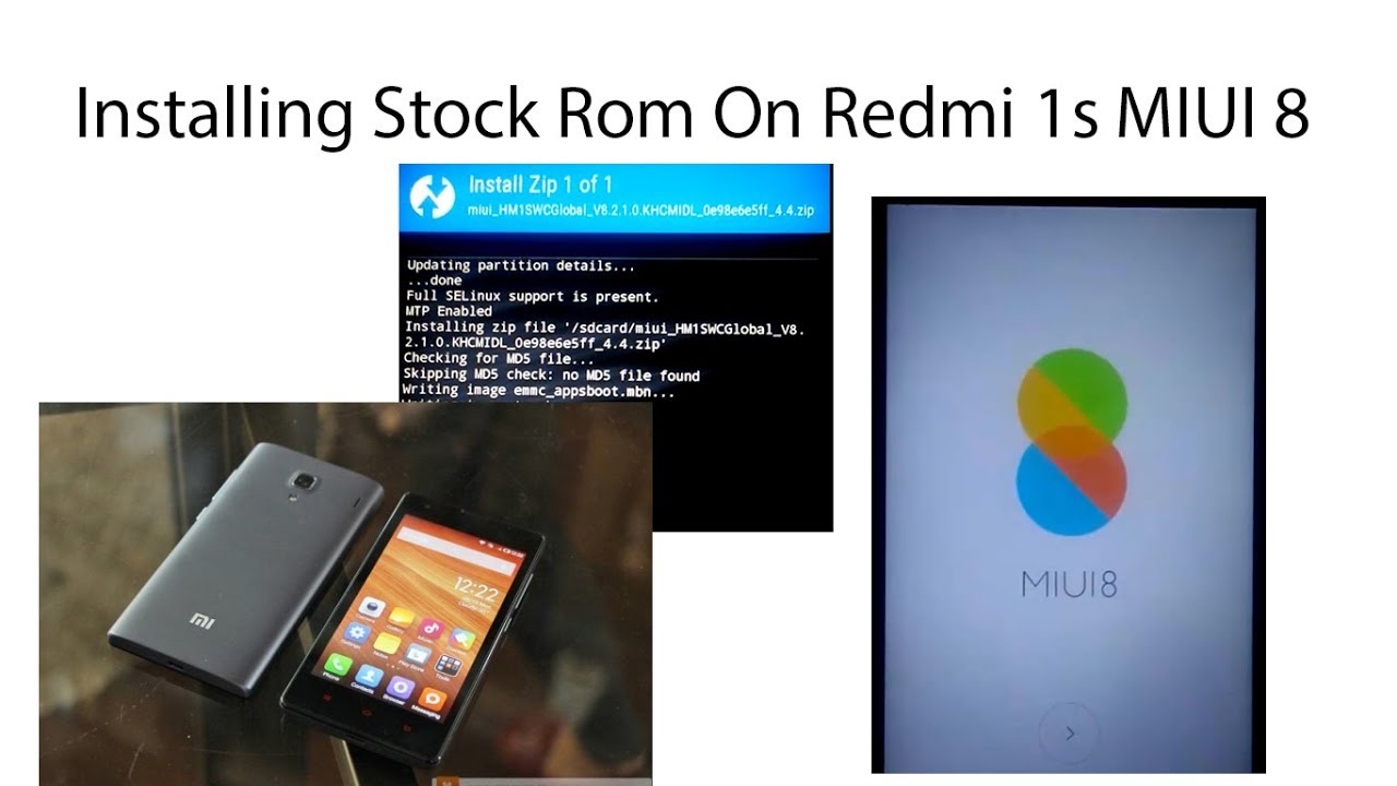 How to Install Official MIUI 8 Stock Rom In Redmi 1s Mobile