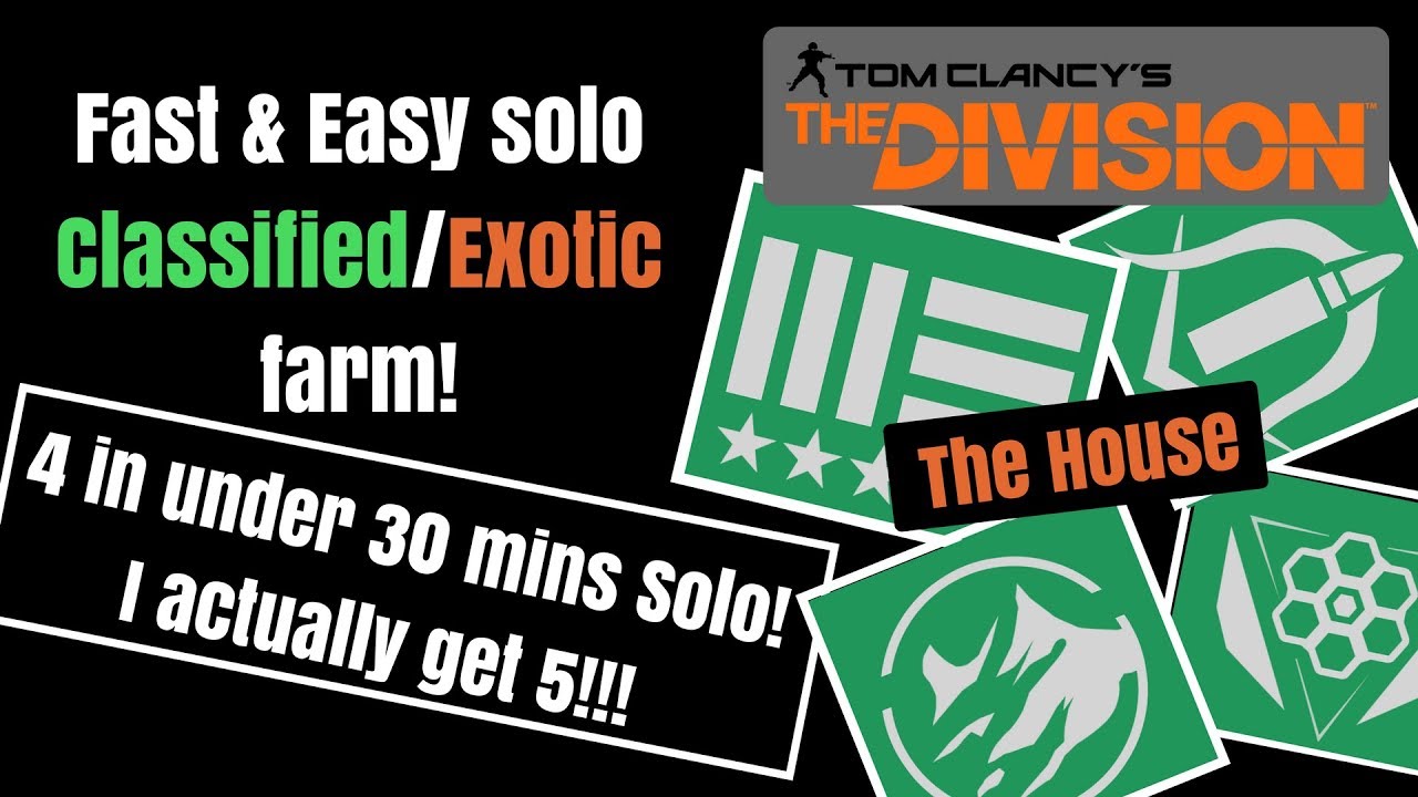 The Division - Fastest solo farm for Classifieds/Exotics!!!