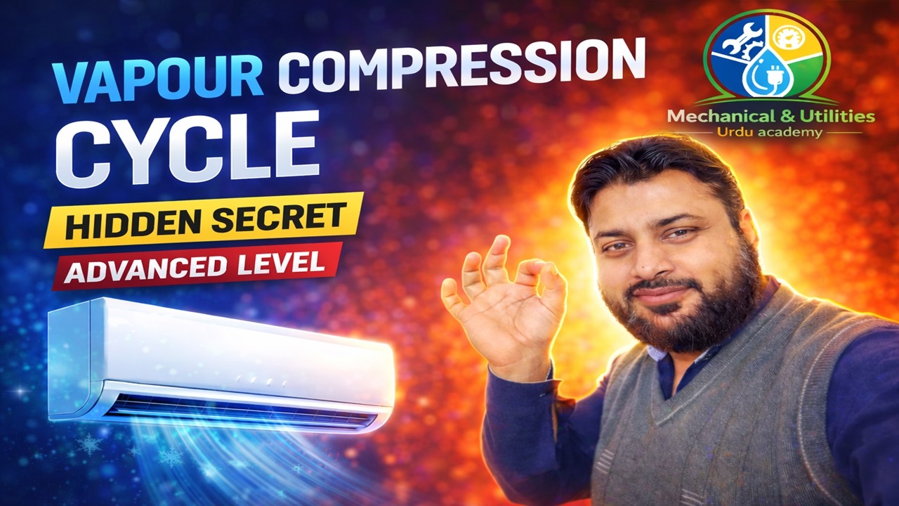 Vapor Compression Cycle |Full Explanation in Urdu | 100% Concept clear| HVAC Advanced Level