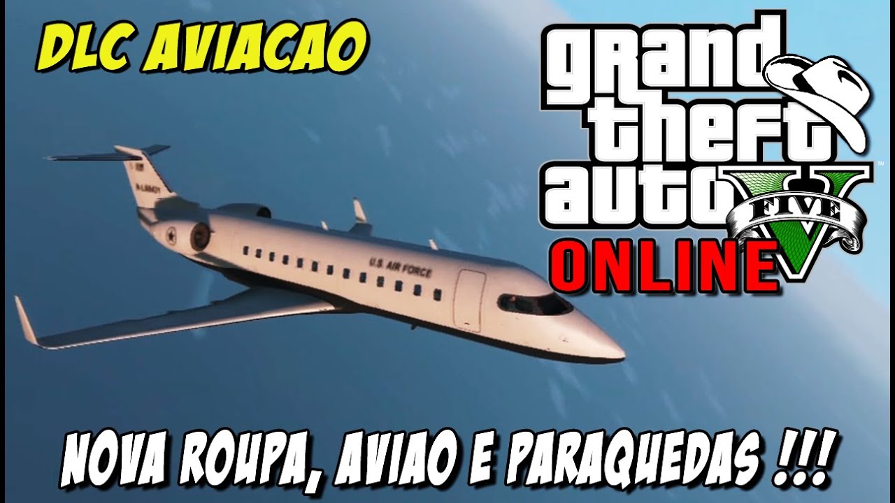 GTA 5 Online - Nova Roupa, Avião MILJET e paraquedas DLC Aviação !