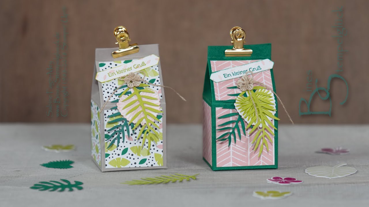 Mini Milchkarton Tropenflair