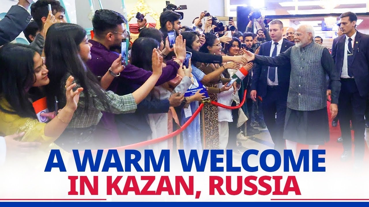 LIVE: PM Modi arrives to a warm welcome from members of Indian community in Kazan, Russia