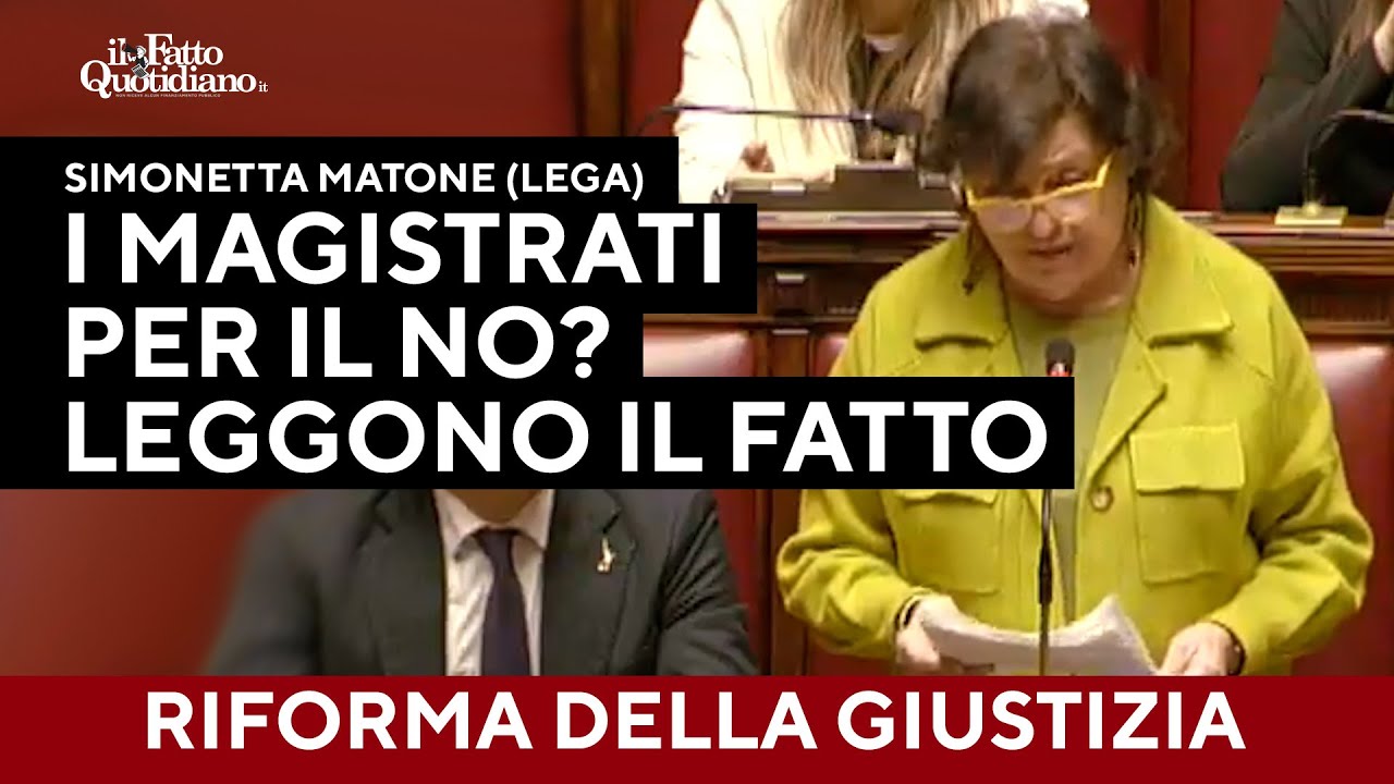 Referendum, Matone (Lega) attacca: "I magistrati per il no? Non leggono Montesquieu ma il Fatto"