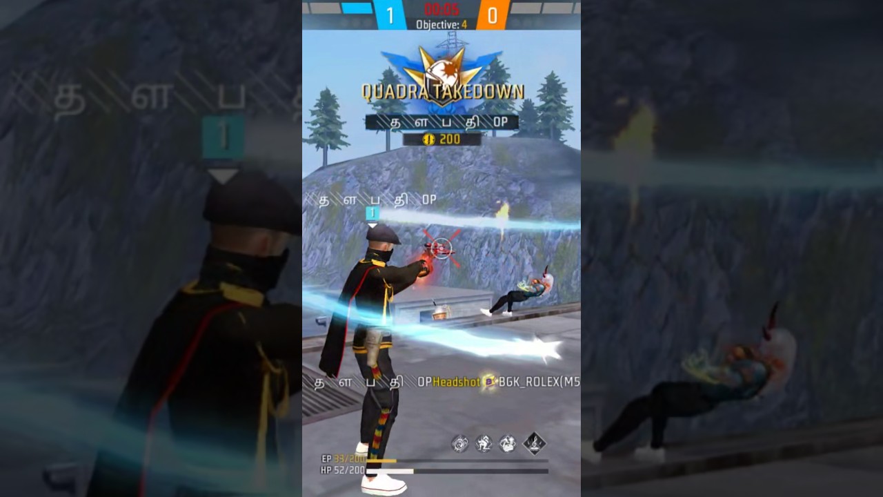 1 vs 4 M 500.💥💥😈😈#tvkgaming #freefire