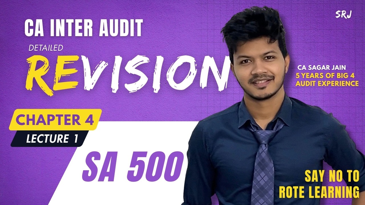 CA Inter Audit Revision May 2026 - Chapter 4 Lecture 1  - SA 500 Revision - CA Sagar Jain