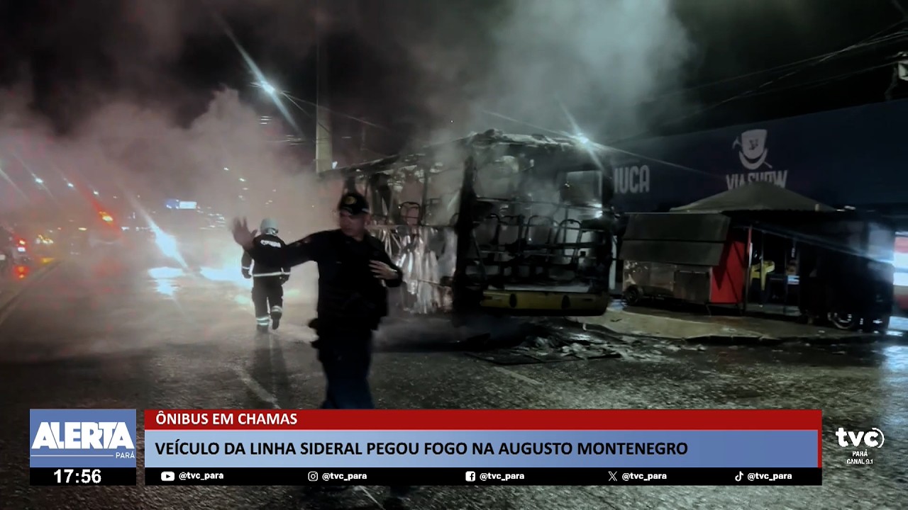 Ônibus da linha Sideral pega fogo na Augusto Montenegro, em Belém