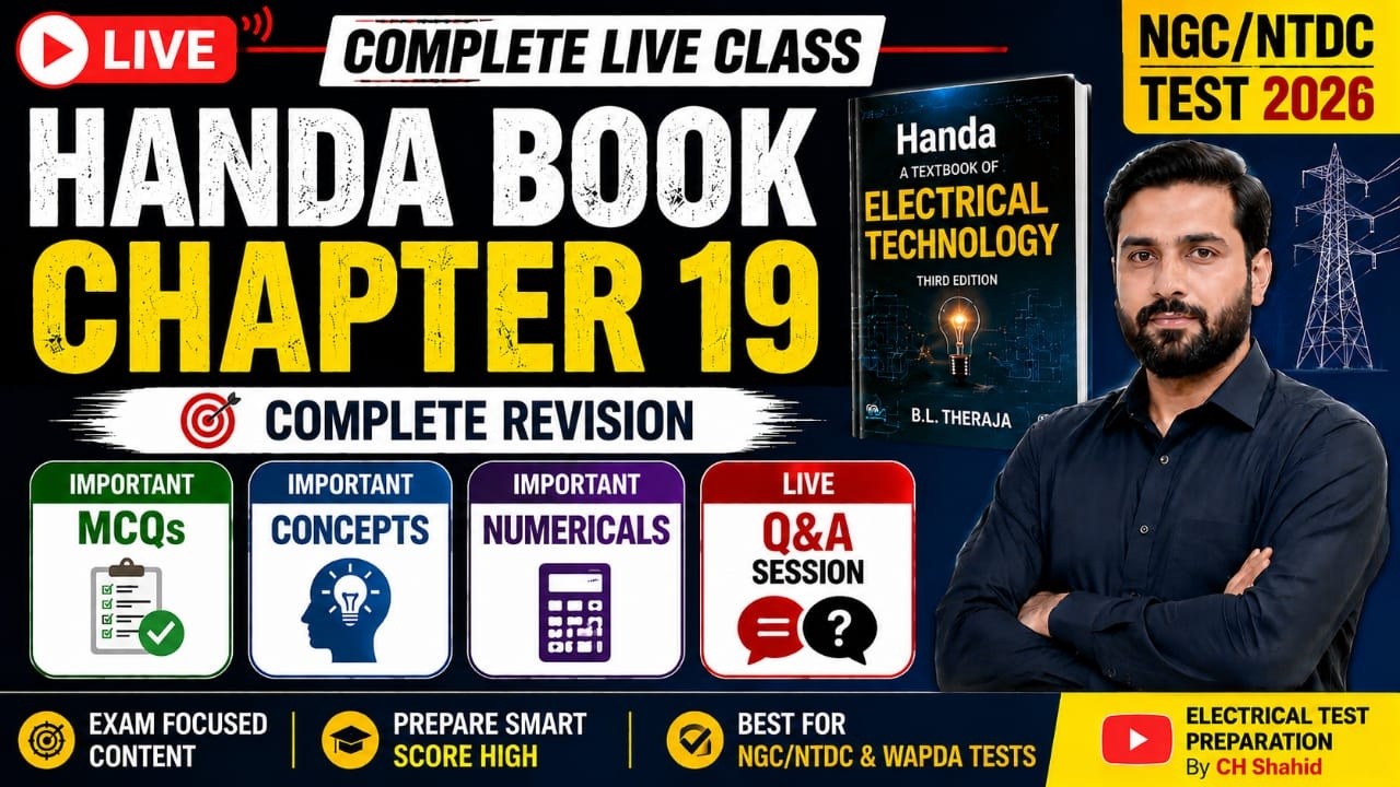Handa Book Transformer Mcqs Live Class | Electrical Important MCQs, Numerical + Q&A | NGC Test 2026