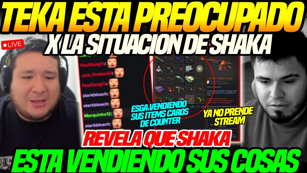 😲SHAKA esta vendiendo TODAS sus COSAS😲Kingteka esta PREOCUPADO por su SITUCION, ya no PRENDE STREAM