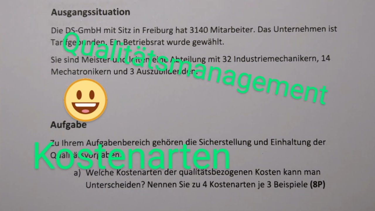 Qualit&auml;tsmanagement | Kostenarten der qualit&auml;tsbezogenen Kosten | Dave Seller