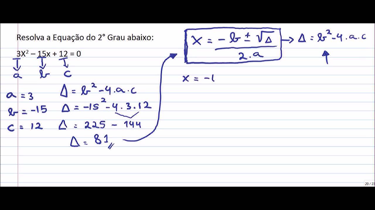 Equação do 2° grau / Bhaskara