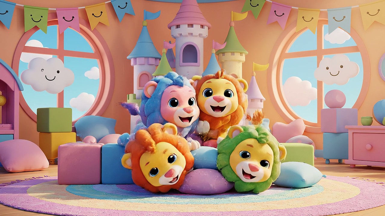 Four Little Toy Lions Roar Roar Roar | Fun Jungle Toy Song & Nursery Rhymes
