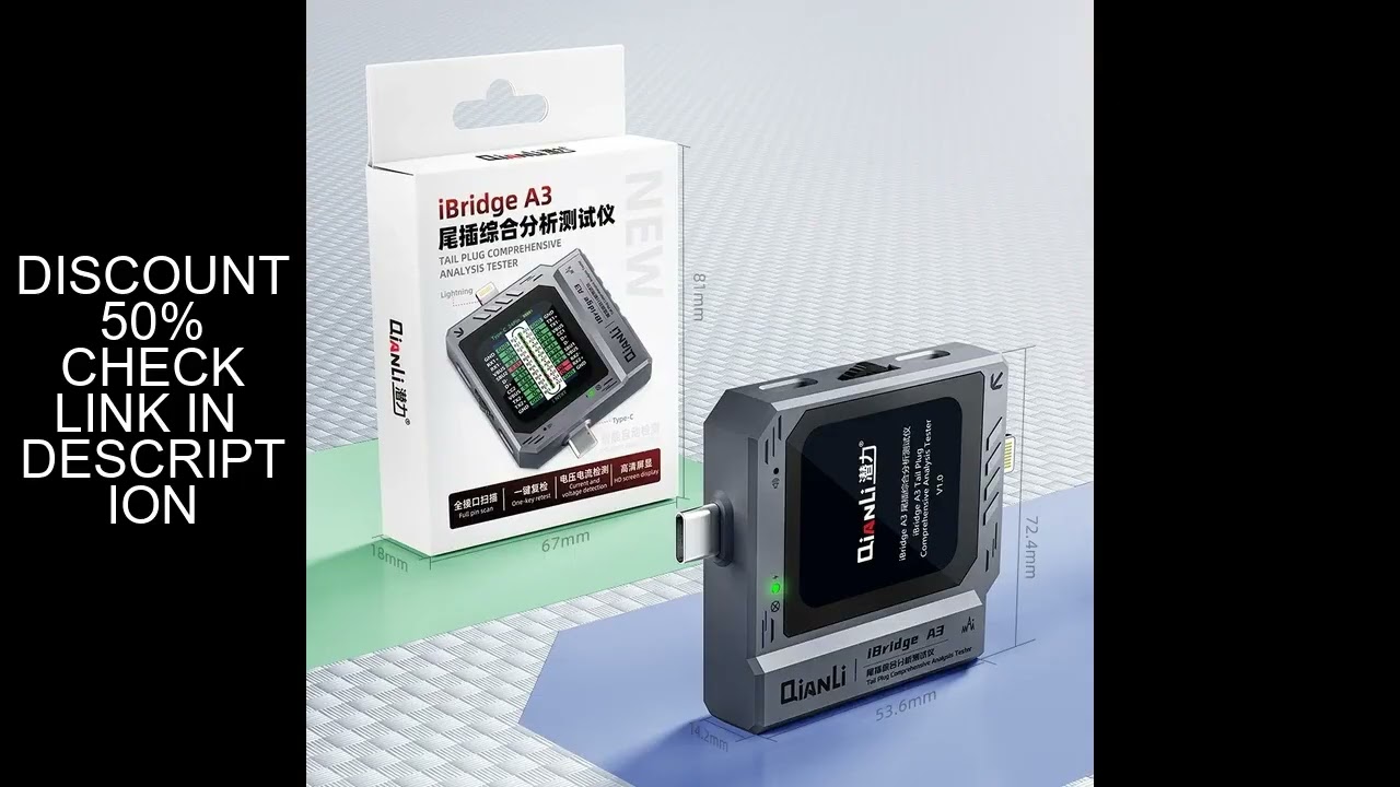 Qianli iBridge A3 Tail Plug Comprehensive Analysis Tester Current Voltage Detection Type-C Lightning