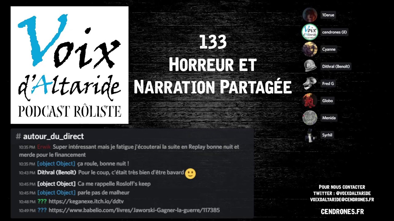 Voix d'Altaride 133 - Horreur et partage de narration