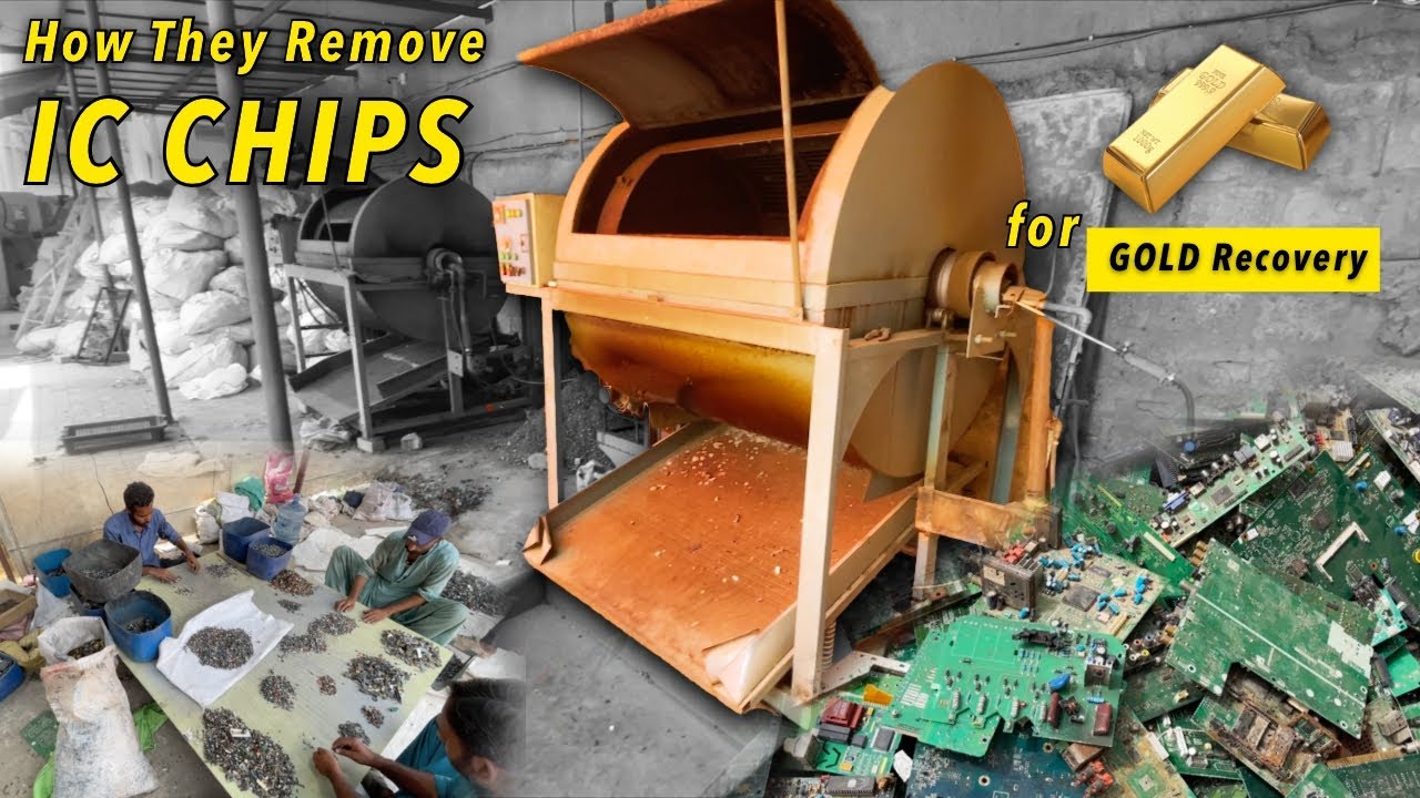 How They Remove IC CHIPS from Computer scrap Boards for E-waste Recycling Process & Gold Recovery