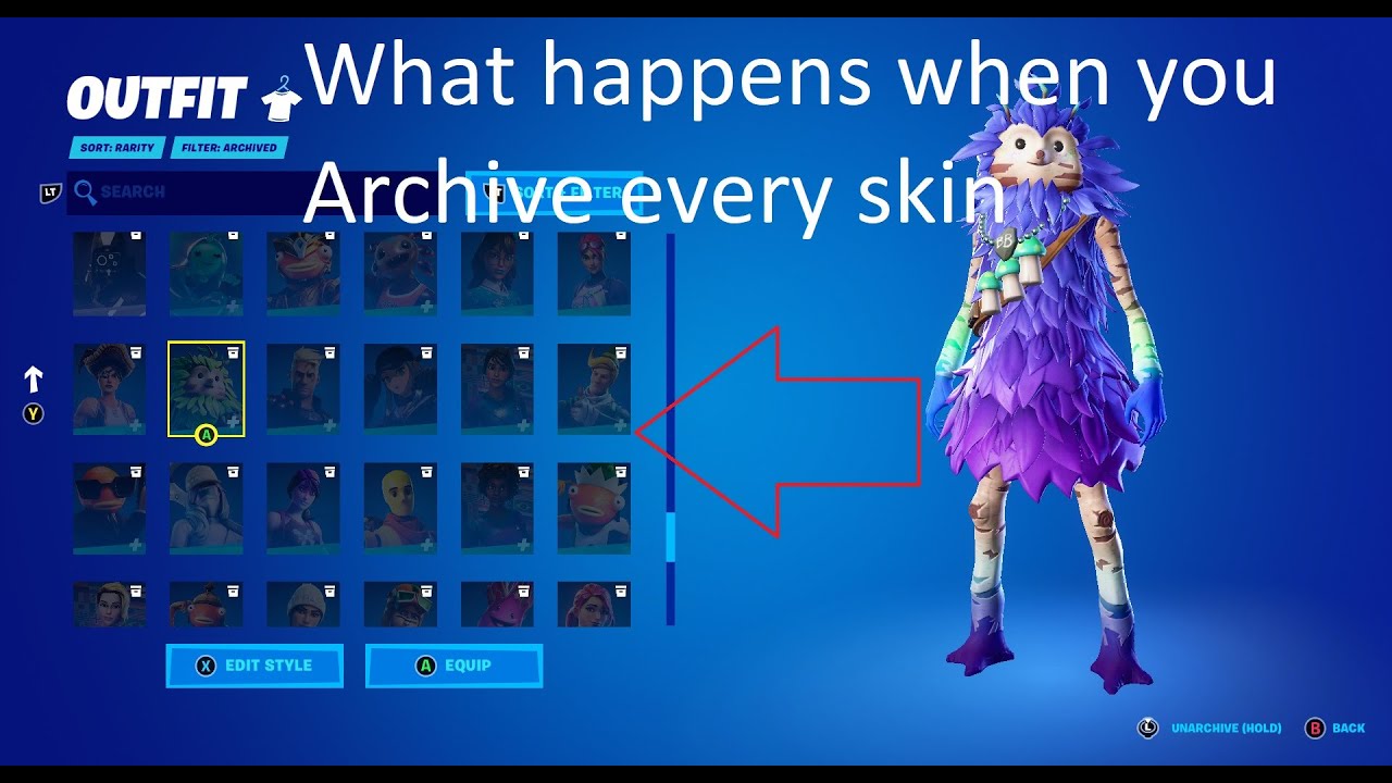 What happens when you archive every skin you have?