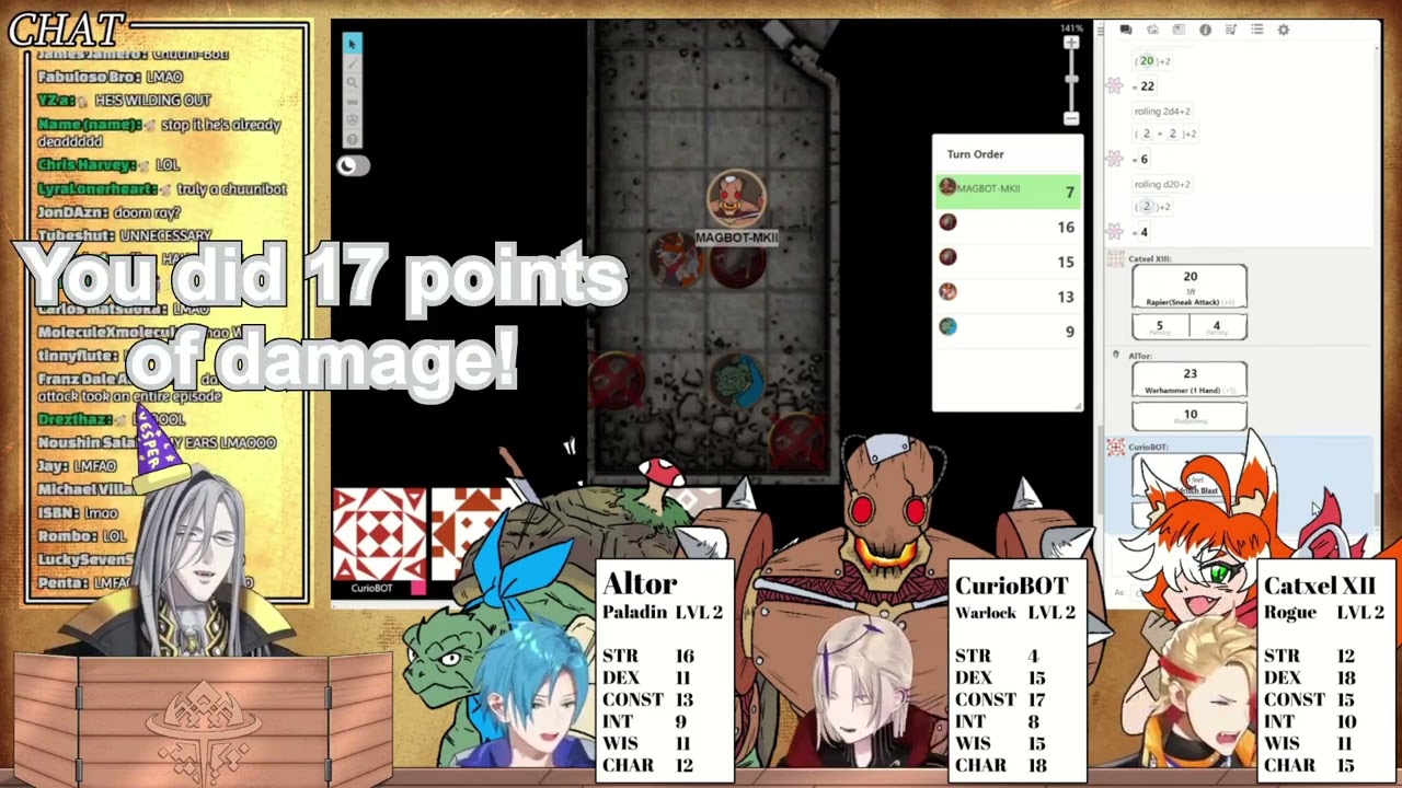 TEMPUS DnD: CurioBOT fights a rat [Magni Dezmond/Noir Vesper/Axel Syrios/Regis Altare/HolostarsEN]