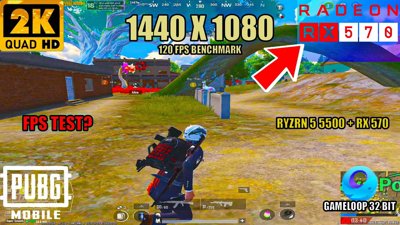 PUBG Mobile 4.2 Update Super Smooth + 120 FPS GameLoop Benchmark Test on RYZEN 5 5500 + RX 570 8GB