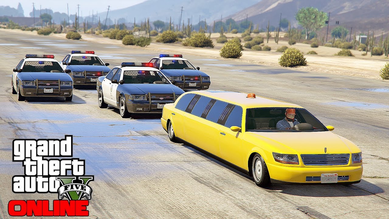 ГТА 5 ПОГОНЯ. НА ЛИМУЗИНЕ ОТ КОПОВ В GTA 5 ONLINE. GTA 5 COPS