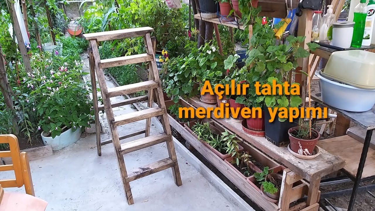 Ahşap açılır merdiven - wooden ladder
