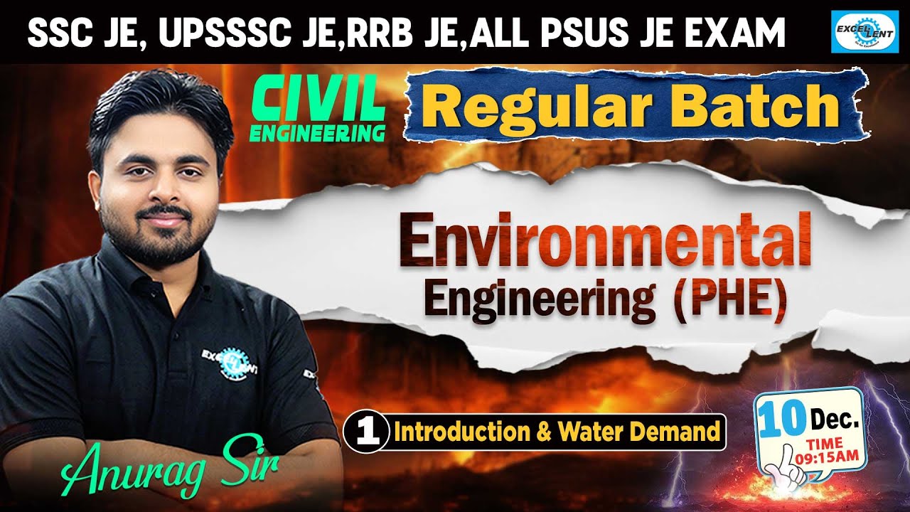 L01|| Introduction & Water Demand || PHE  ll Regular batch ll Civil Engg.2025-26 #environment #civil