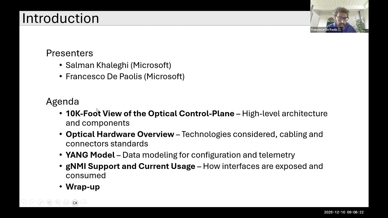 OCP Networking - Optical Circuit Switching Project call (Dec 10, 2025)