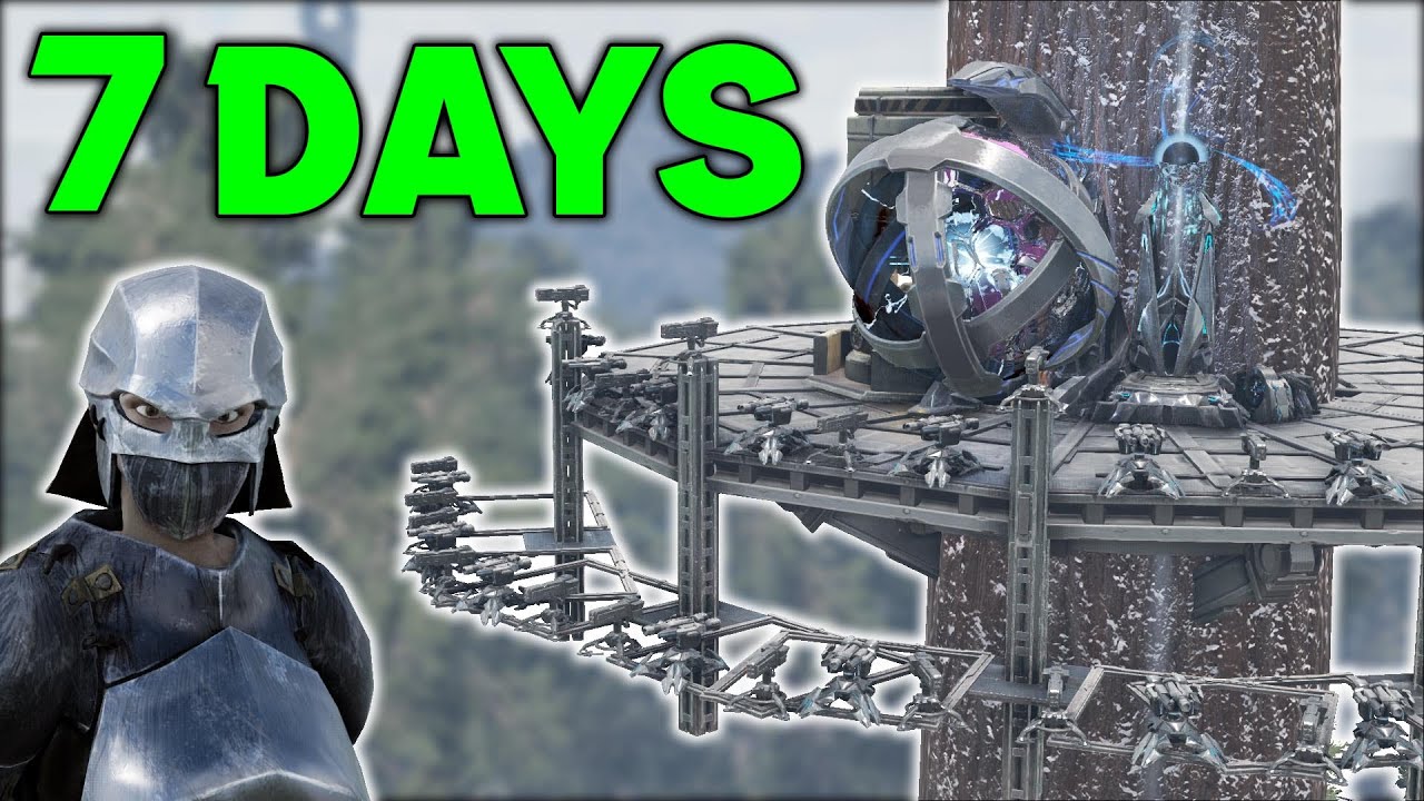 Surviving SOLO in a TREE BASE for 7 Days! - ARK PvP