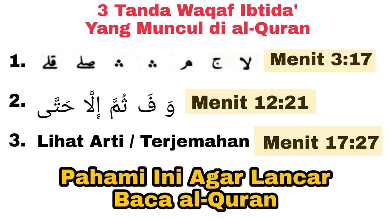 Pahami, Tiga Tanda Waqaf Ibtida' Yang Sering Muncul di al-Quran, Pahami Agar Lancar Baca al-Quran