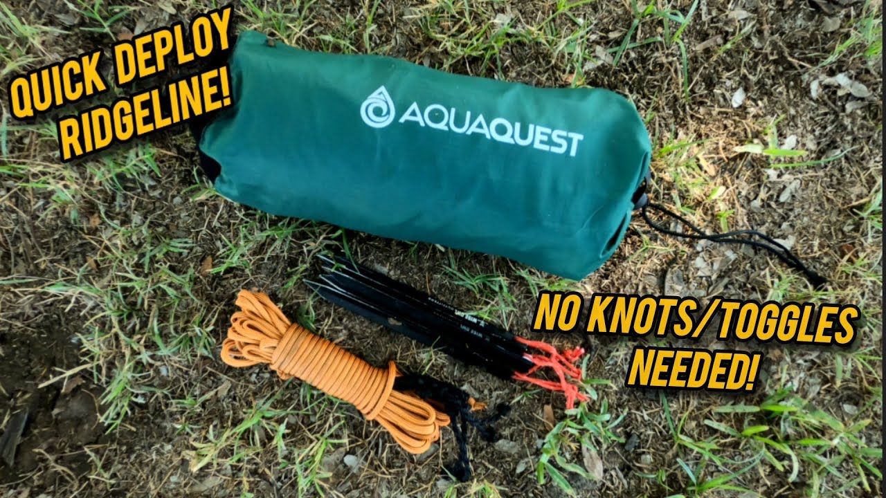 DIY RAPID/QUICK DEPLOY RIDGELINE!!! (Using no knots/toggles) #bushcraft #survival #tarpridgeline