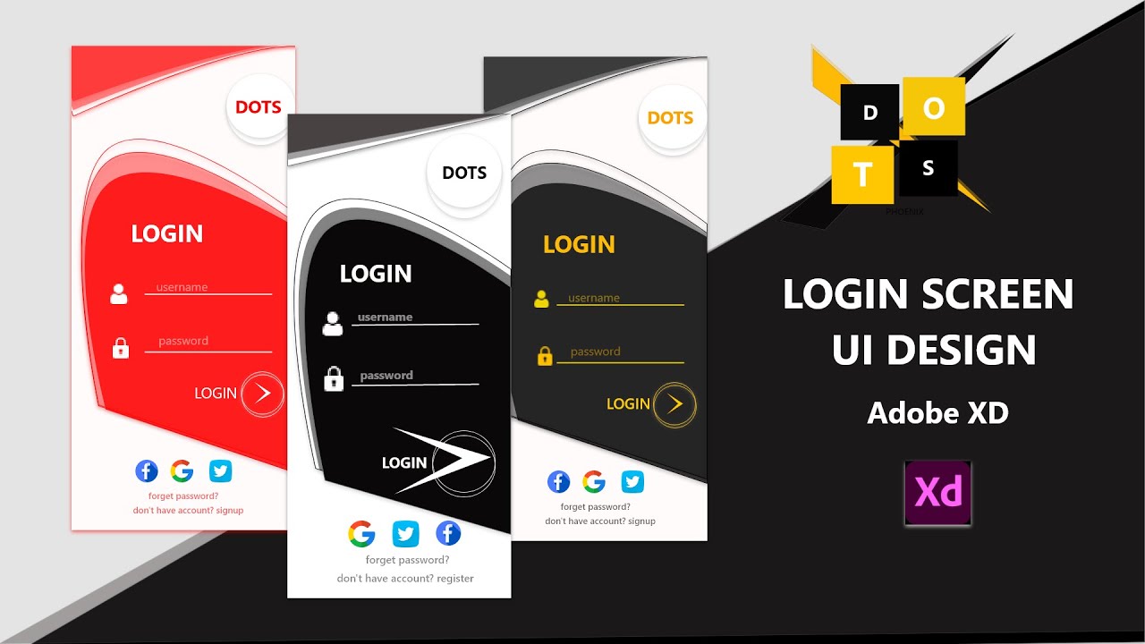 Login Screen Design AdobeXD  UI/UX Design