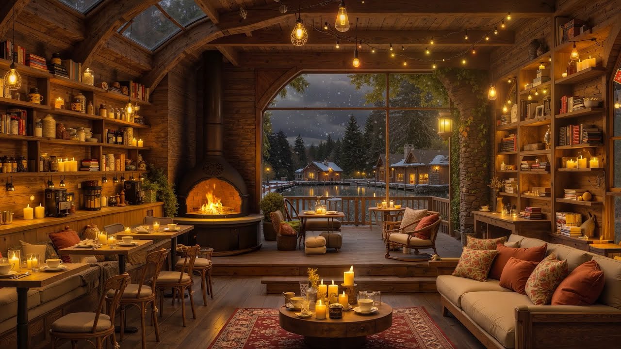Fireplace Ambience in a Cozy Night Cabin - Deep Calm & Anxiety Relief for Restful Nights