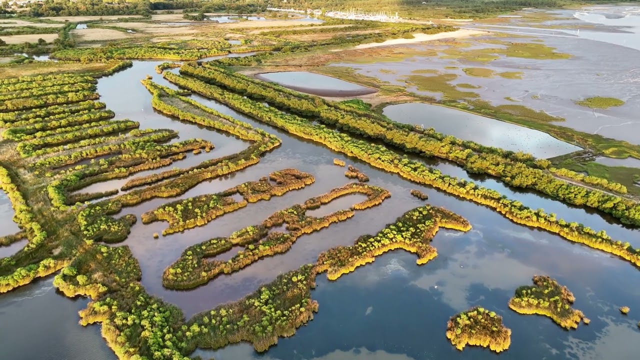 Vue a&eacute;rienne des marais salants d'Audenge (Gironde)