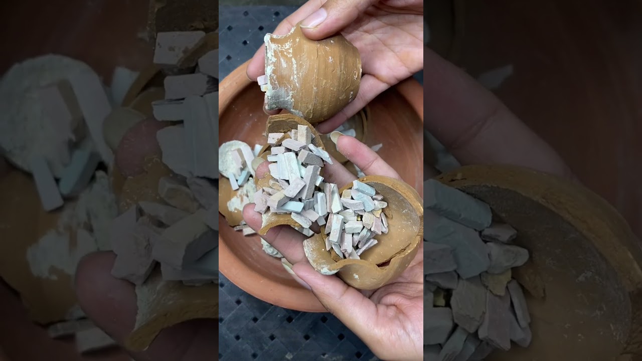 Surprising mini clay pot #asmrsounds #crushasmr #crushing