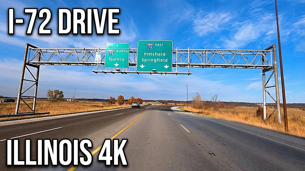 4K Interstate 72 Autumn Scenic Drive | Hull to Champaign Illinois