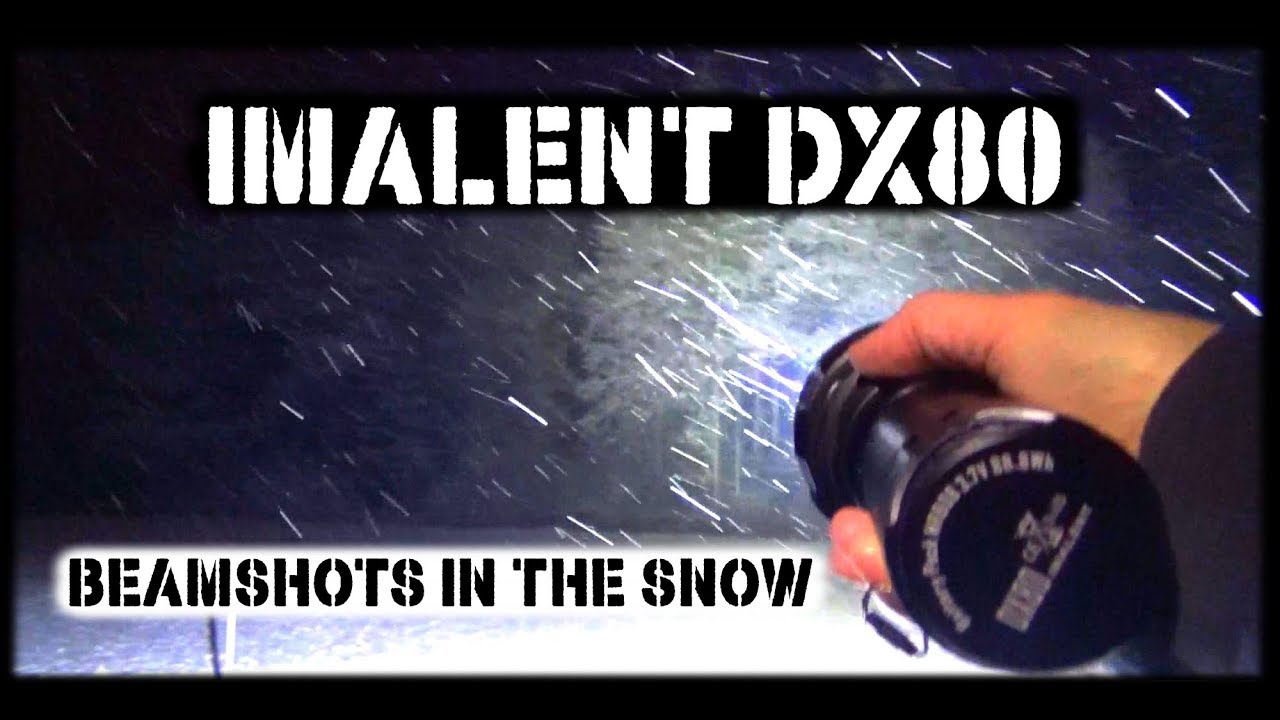 Imalent DX80 in the snow - 32000 lumens - 806m beam distance