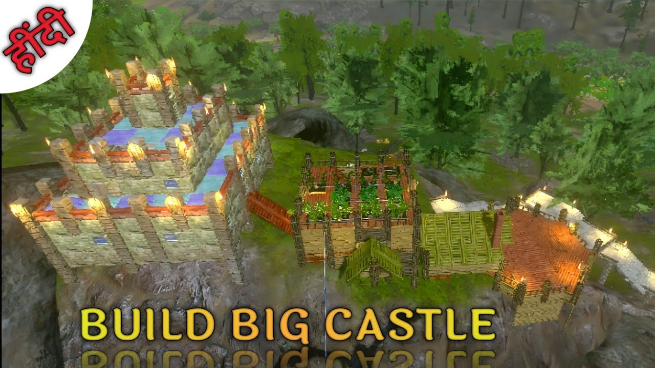 Ark mobile:- how to build big old castle tutorial, castle build