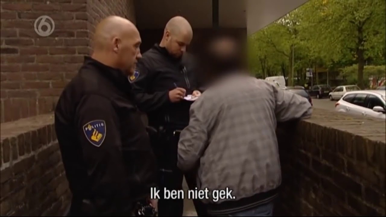 Tuig van de richel loopt aan deuren te voelen WEGMISBRUIKERS