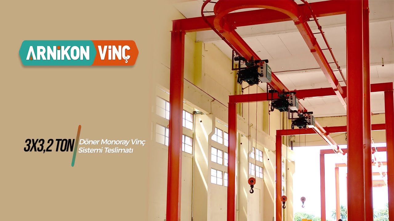 Delivery of 3x3.2 ton curved track monorail crane system