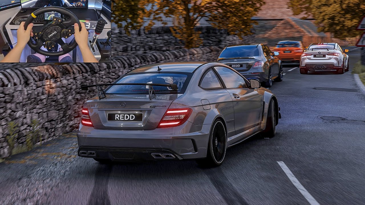 AMG & BMW Gang - AMG C63 & E63S & BMW M3 & M4 Street Racing & Drifting! - Assetto Corsa | Moza R9