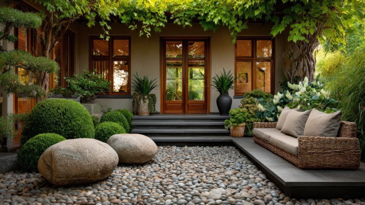 Luxury Small Garden Design 🌸 Farmhouse Front Yard with Japanese & Balinese Serenity