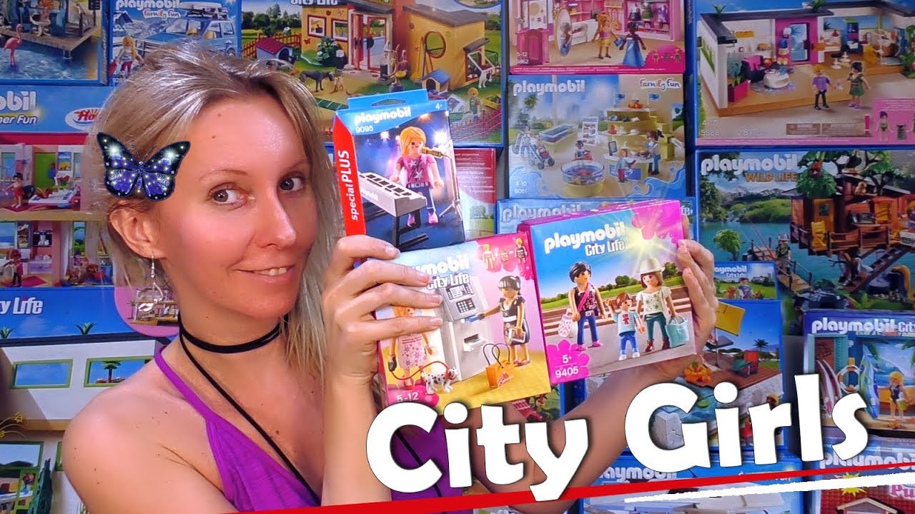 PLAYMOBIL 💋 City Girls 💋 4 Sets 9081, 9095, 9405, 6883 Shopping Figuren Unboxing