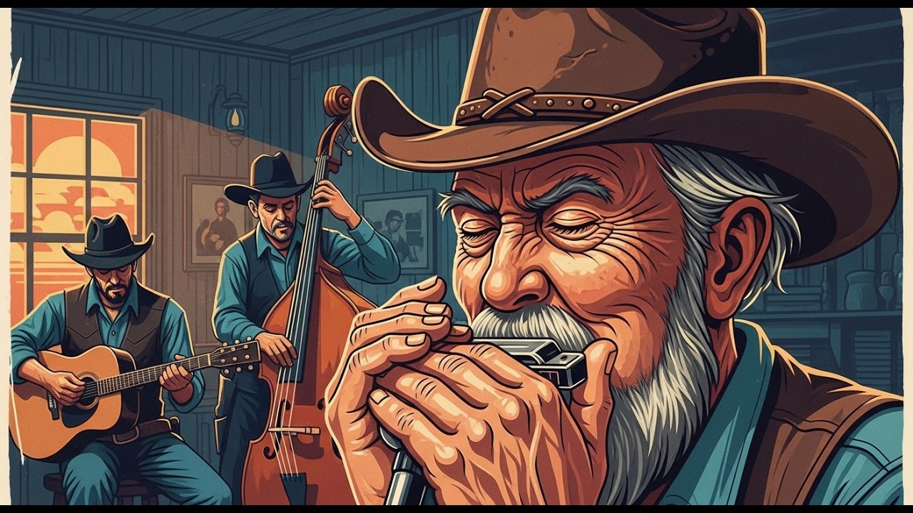 Blues Harmonica Jam – Vintage Western Blues with Guitar and Upright Bass