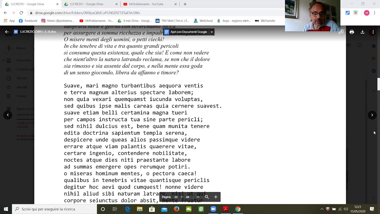 15/5/2020: DE RERUM NATURA, LIBRO 2 - PROEMIO e CONCLUSIONE