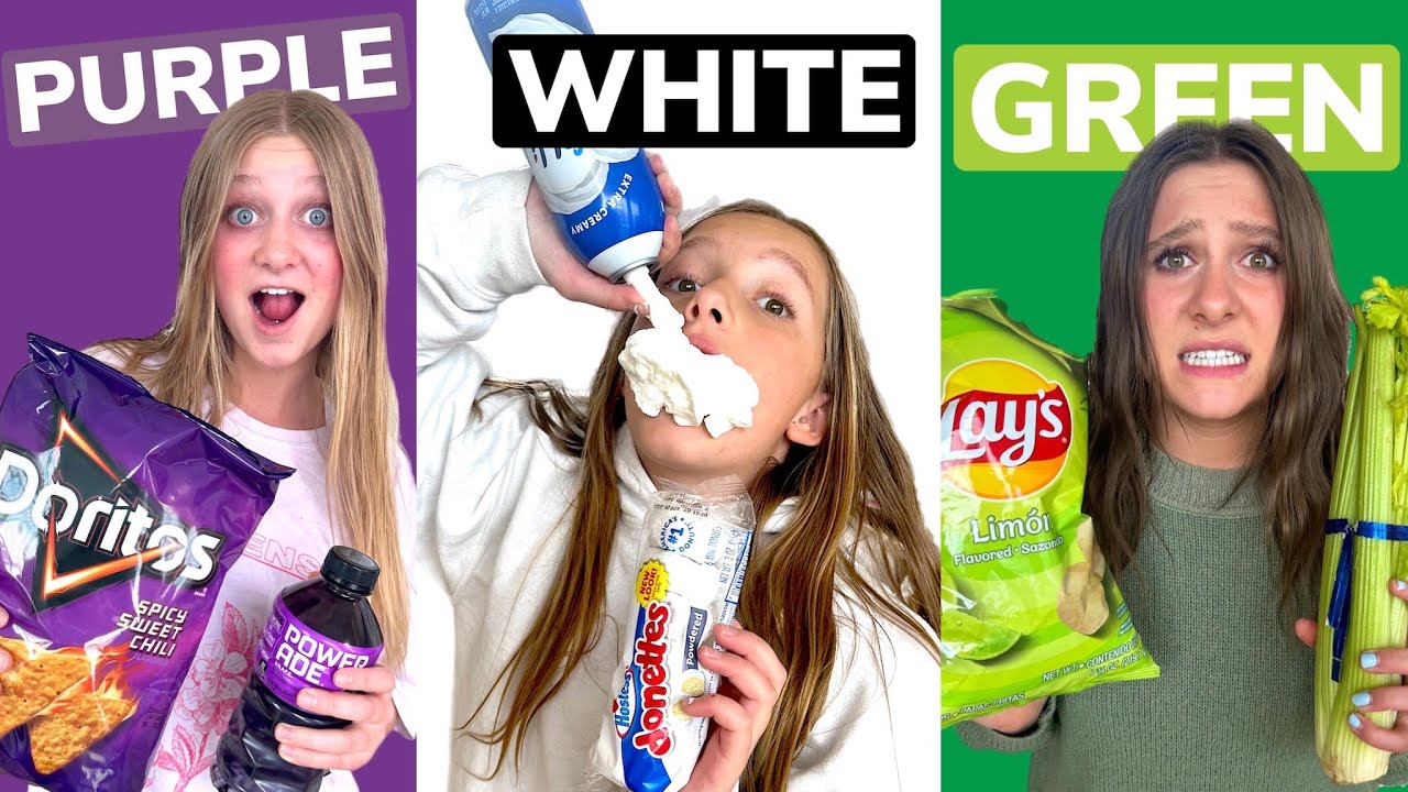 Eating ONE COLOR FOOD for 24 HOURS!